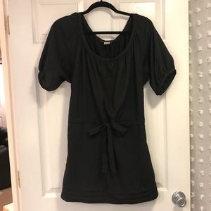 Flowy Black Mini Dress • Tie at Waist